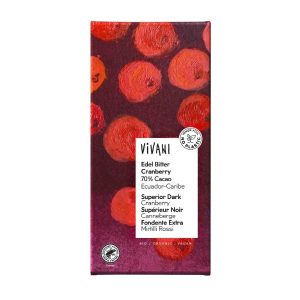 VIVANI ORGANIC 70% CRANBERRY DARK CHOCOL